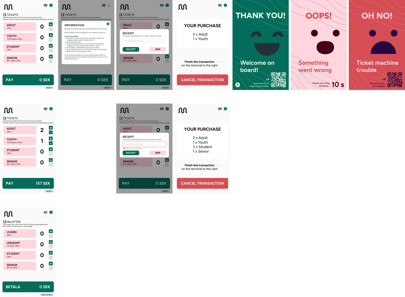 Overview of Zeam ticket UI